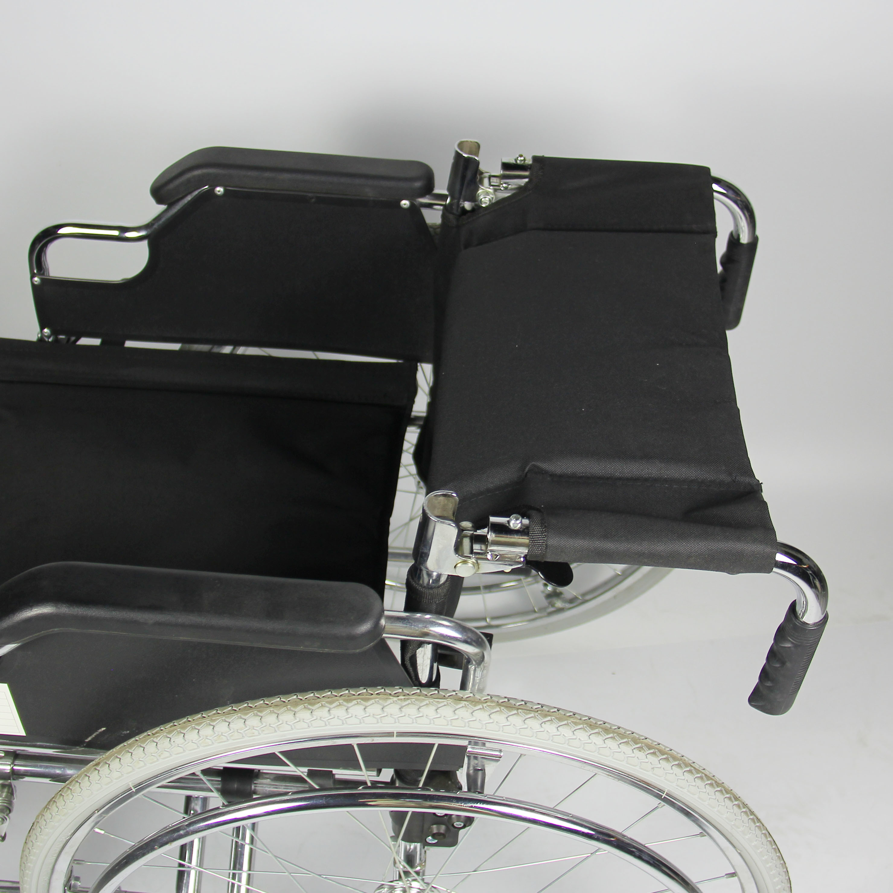Easy Carry Folding Steel Wheelchair Flip Up Armrest Detachable Footrest