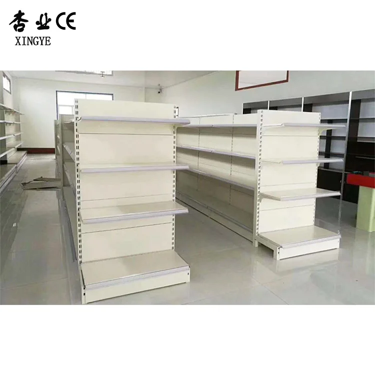 Display Gondola Supermarket Shelving Commercial Store Double Sided Shelving