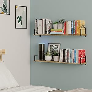 Wallniture Floating Shelves for Wall Stylish Organization for Bedroom and Bathroom