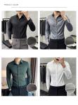 1000 Fashion Autumn Solid Color Long Sleeve Dress Men Clothes Shirts For Men