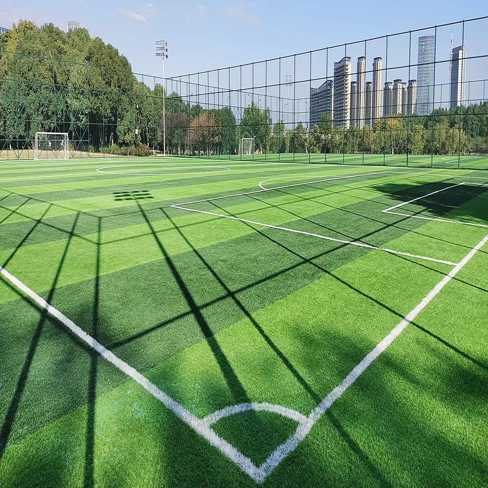 M Shape 25mm Football Artificial Grass 30mm UV Resistant PE PP