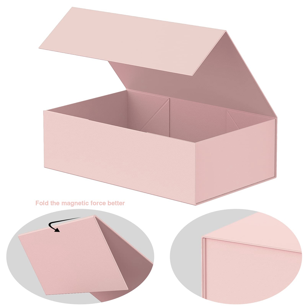 Gift Packaging Paper Box With Magnetic Lid Custom Print Folding Thick Magnetic Flip Close