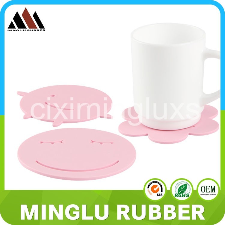 Minglu CM-006 Natural Rubber Round Drink Coasters Modern style pattern design, suitable for office, restaurant, home, or bars