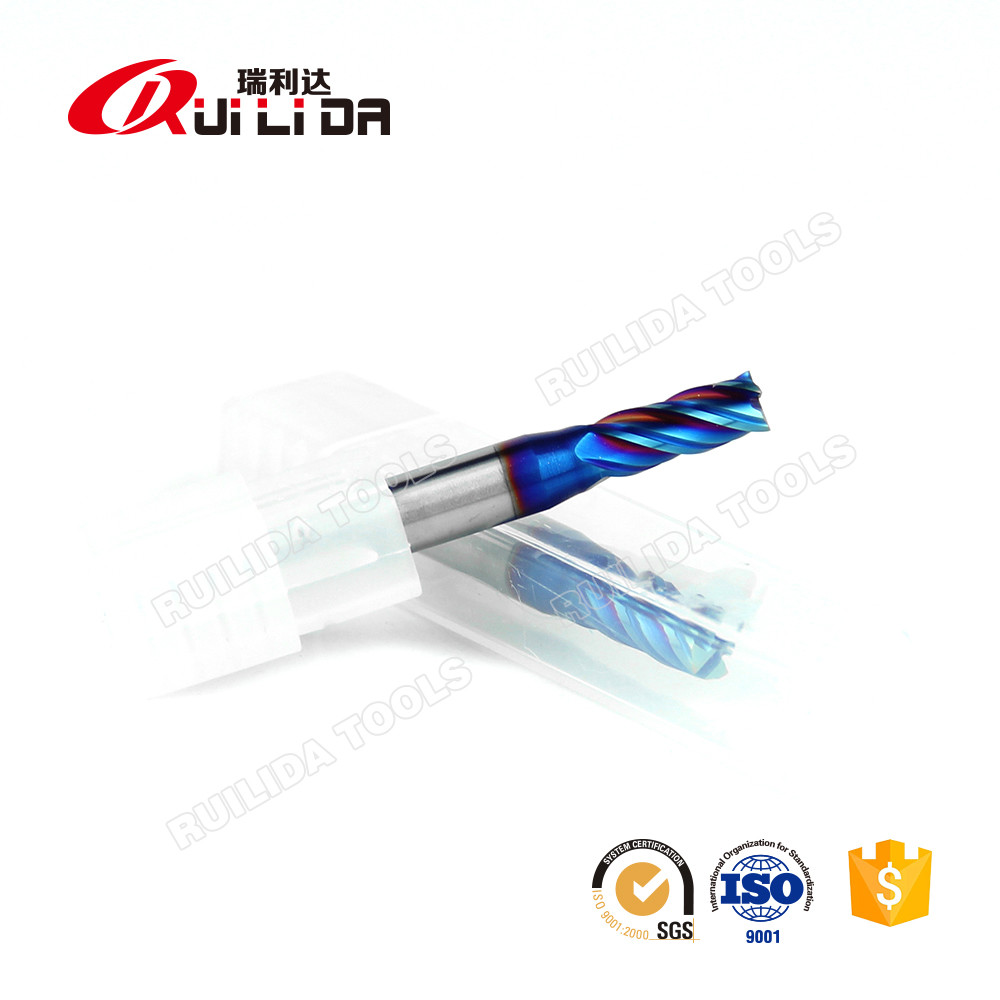 HRC65 4 Flute End Mill Tungsten Solid Carbide Square Endmill For Hard Steel