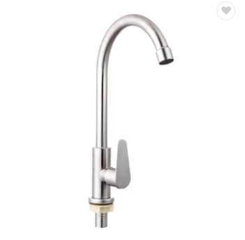 Induction Tap Silver Zinc Alloy Kitchen Sink Faucets With Earthenware Spool Material
