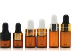 Round Dropper 1ml Cosmetic Glass Bottles With Glass Pipette For Essential Oil