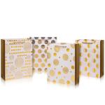 Custom Color Accepted Gold Foil Logo Gift Craft Shopping Paper Hand Bag With