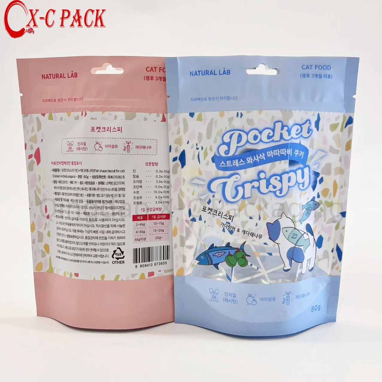 Custom Printed Plastic Bag 100g 150g 250g Stand up Pouch Mylar Reusable Zipper Dog Pet Food Packaging Bag