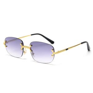 Quality Metal Square Frameless Sunglasses UV400 Punk Personality Street Photography wholesale