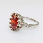 Women' Jewellery Sterling Silver Oval Garnet Cubic Zircon Ring(S-RT719)