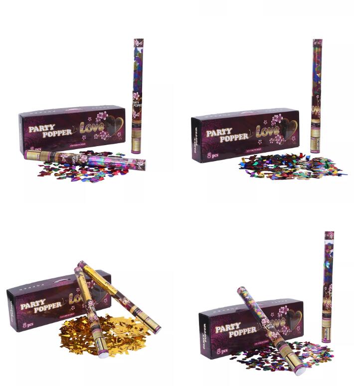 Metallic Foil Party Eco Friendly Wedding Confetti Poppers Transparent