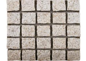Quality Yellow Natural Paving Stones Cube Custom Surface Finishing 104hsd Hardness wholesale