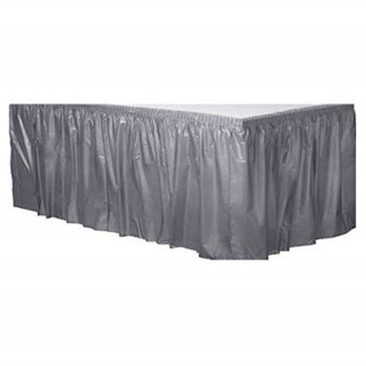 Eco Friendly Disposable Table Skirts , Waterproof Plastic Party Table Skirt