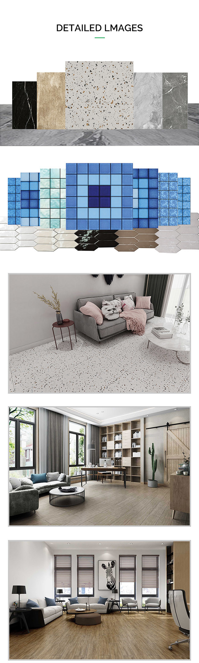 Acid-Resistance 400x400mm Light Gray Matte Glazed Ceramic Rustic Tile For Living Room And Bathroom