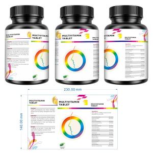 Quality 85mm Vitamin Essential Oil Plastic Sticker Label Waterproof Stickers For Bottles wholesale
