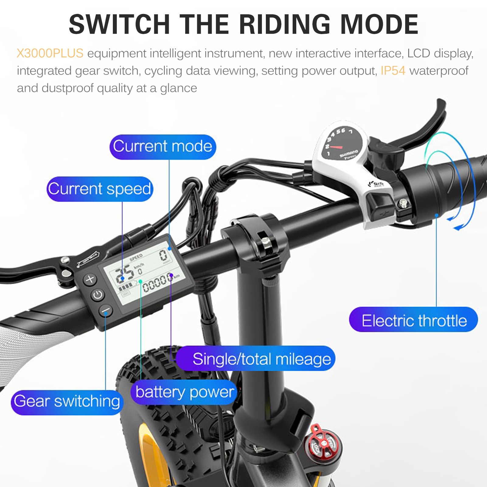 1000W 20 Inch Fat Tire Folding Electric Bike , ODM Electric Folding Bike 20 Inch