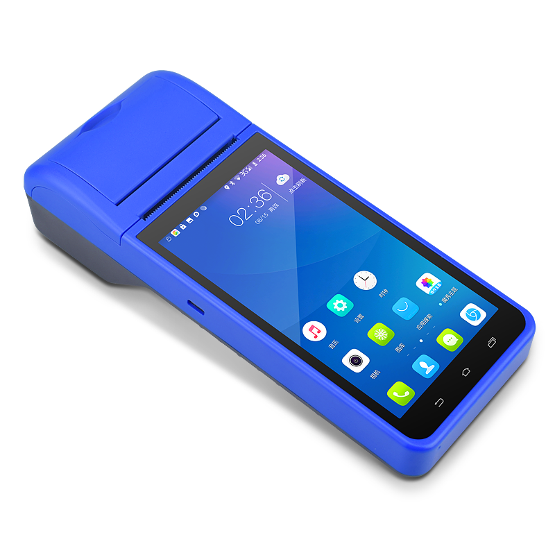 SDK Function Portable POS Terminal A5N 5.5'' IPS Screen With Built-in 58mm Thermal Receipt Printer 8/16/32G EMMC