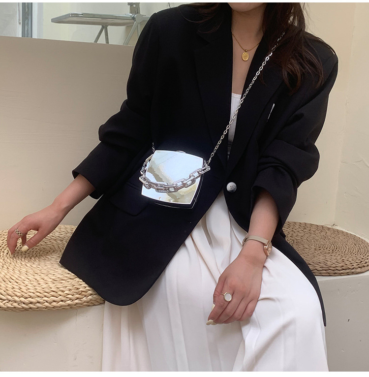 Solid Color Minibook Gold Silver Clutch Purse with Chains Luxury Fancy Evening Bags
