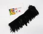Black Coque Feather Fringe Trim With Satin Ribbon Shipping Via FedEx 4-6 Inches