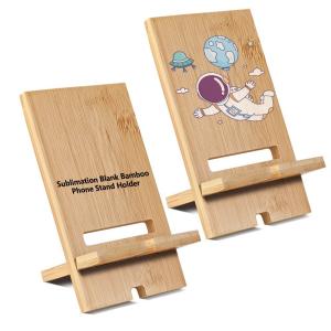 Quality Heat Transfer Printed Bamboo Sublimation Phone Stand Blanks With Charging Port wholesale