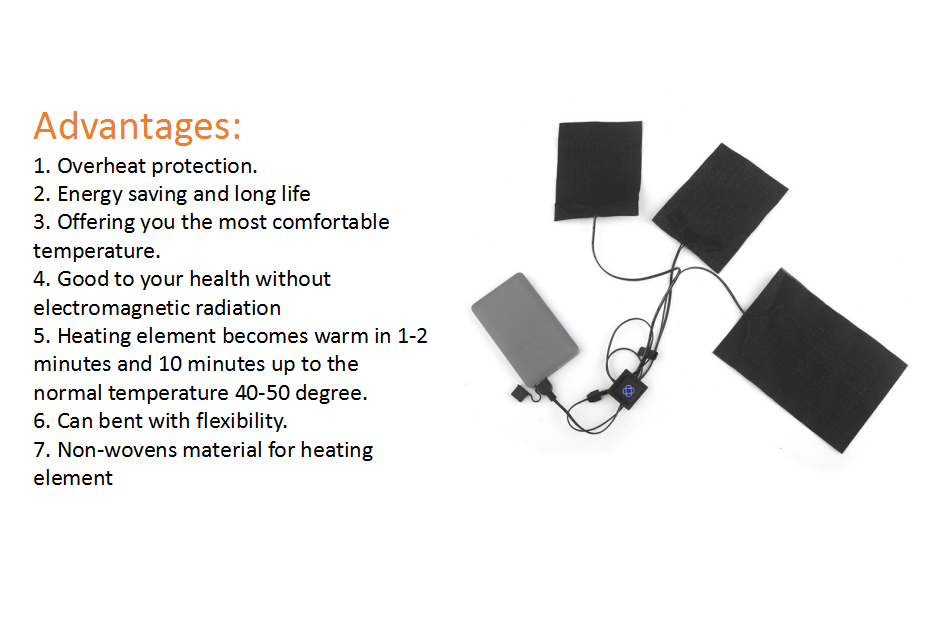 Textiles Industry Warming Battery Heated Pad Adhesive