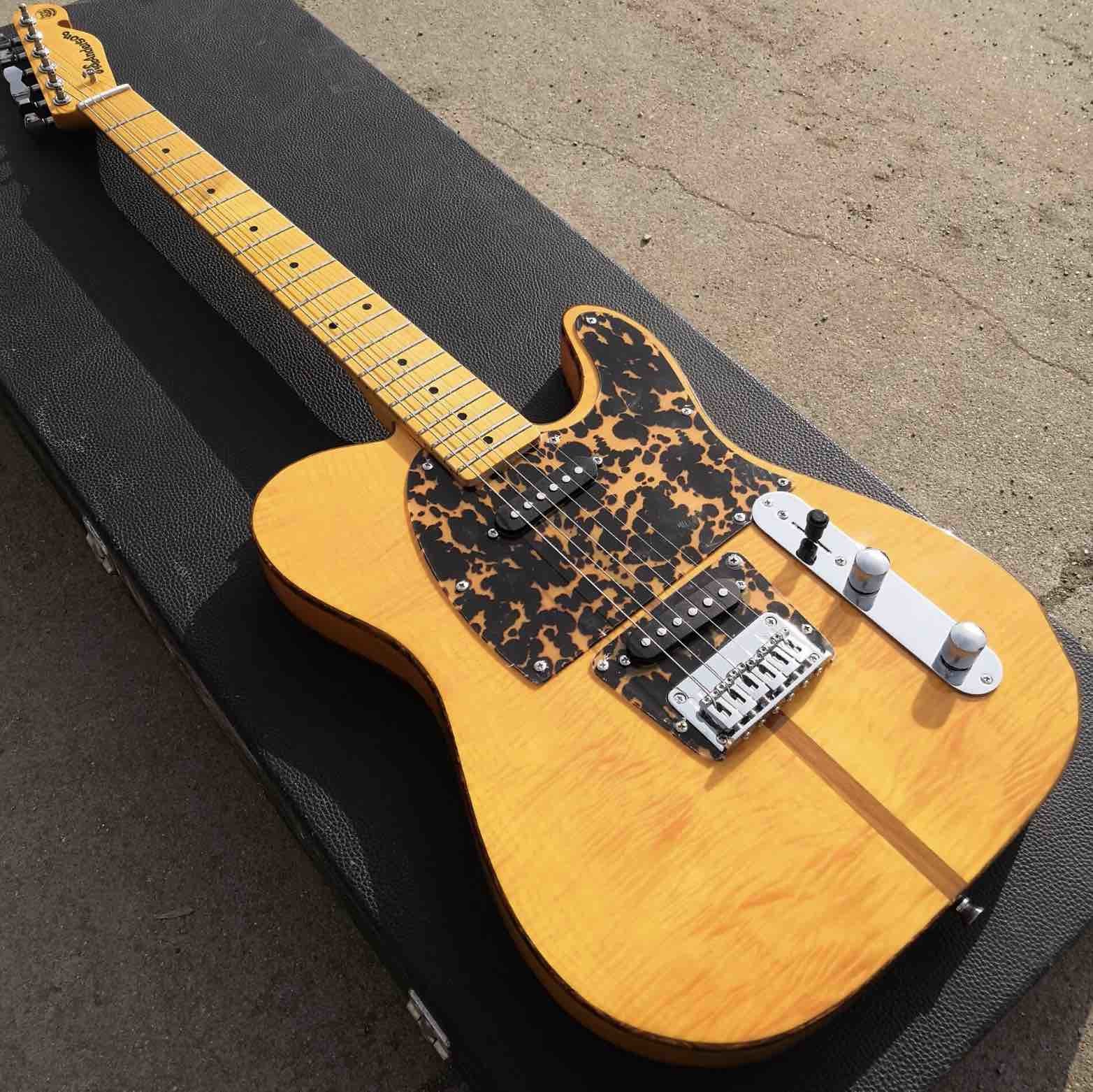 Custom Prince HS Anderson Hohner Madcats Mad Cats Amber Yellow Flame Maple Top Electric Guitar