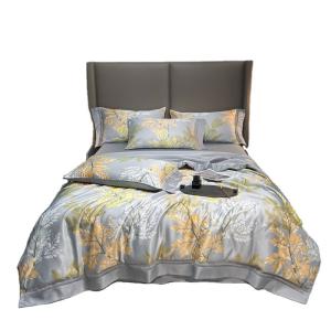 Quality 100%TENCEL 300TC 60S Fabric Density Tencel Flowers Duvet Cover Cotton Bedding Set wholesale