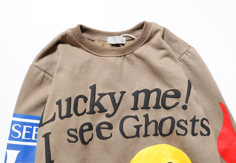 2021 Oversize Printing Smiling Face And Flame Men'S Hoodies & Sweatshirts Men'S Hoodies