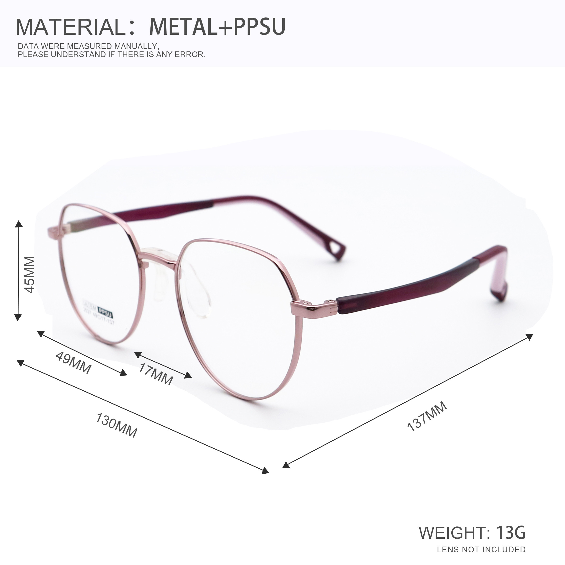 Spectacles Frame Adjustable Temple Kids Metal And PPSU Eyeglasses