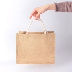 Quality 100% Jute Material Plain Natural Fiber Tote Bags Waterproof wholesale