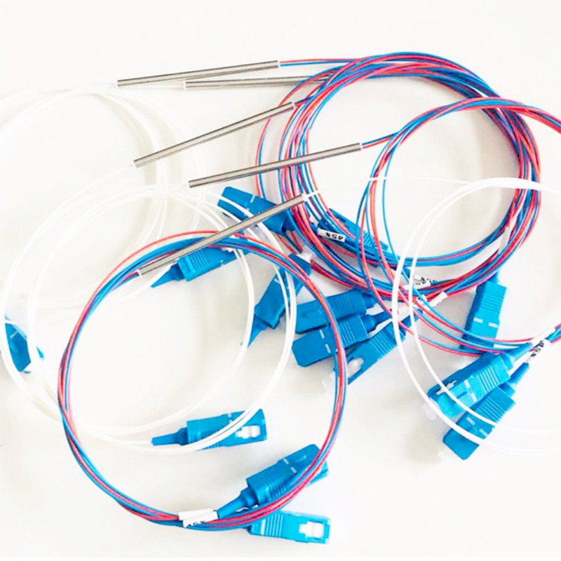 Splitter 1x2 FBT SM Fiber Optic Coupler SC FBT With Steel Tube Fused