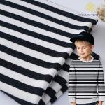 Breathable Cotton French Terry Fabric 40S 170cm Stripe Knitted Material