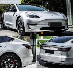 Quality Durable UV Resistant Matte Car Vinyl Wrap Bubble Free Silver Color wholesale