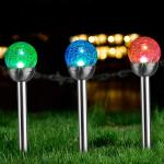 White Two LEDs Decorative Ball Solar Garden Decoration Lights
