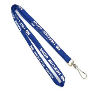 Quality Blue 1 Side Ribbon Reflective Flat Lanyards For Exhibition Card / Sport Games wholesale