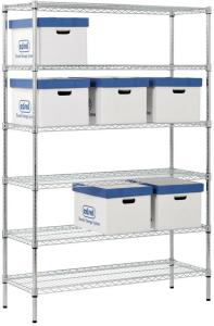 Quality 160CM 500kgs Black And Chrome Storage Wire Shelves 24 X 12 Shelving Unit Odm wholesale