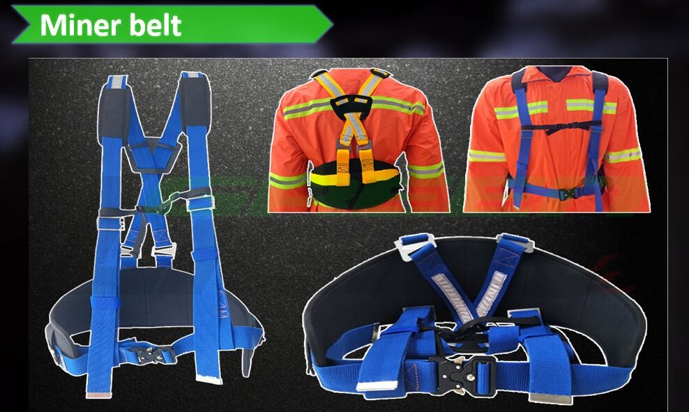 Reflective Underground Mining Belts Coal Miner Tool With Shoulder Straps
