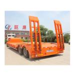 Aotong 50 tons 3 axles low boy heavy cargo/equipment transport semi trailer and