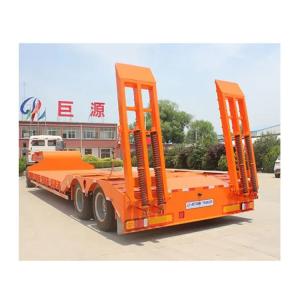 Quality Max Payload 80 Tons Low Bed Semi Truck Trailers 3 Axles for Heavy Equipment Transport wholesale