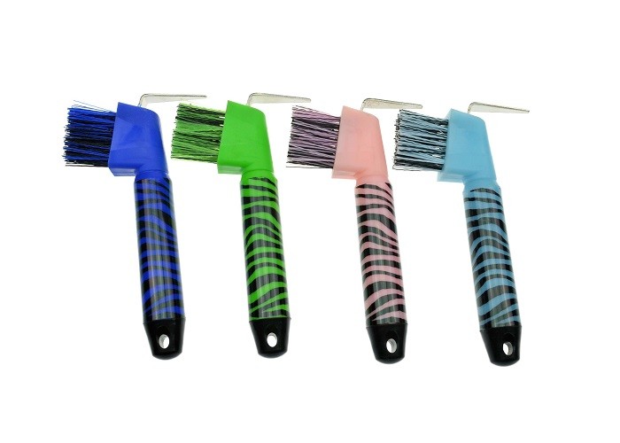 Heat Transfer Printing Horseshoe Brush Grip Horse Hoof Pick With Brush