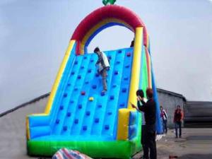 Quality Inflatable Amusement Park Games 7m Blue Rock Climbing Mountain For Kids wholesale