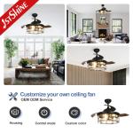 42 Inches Farmhouse Retractable Ceiling Fan Light Invisible Blade