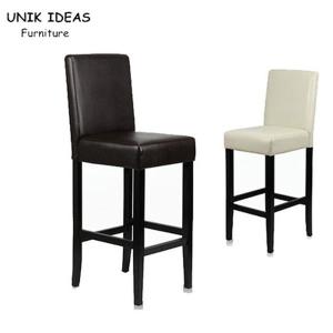 Quality Black Leather Bar Stools With Backs Leather Counter Height Chairs 41x41x110cm wholesale