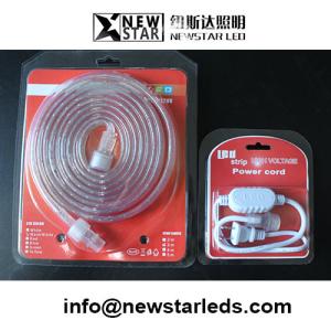 Quality 3M White/Warm White 2835 SMD waterproof 300 LEDs Strip light 220v Blister package wholesale