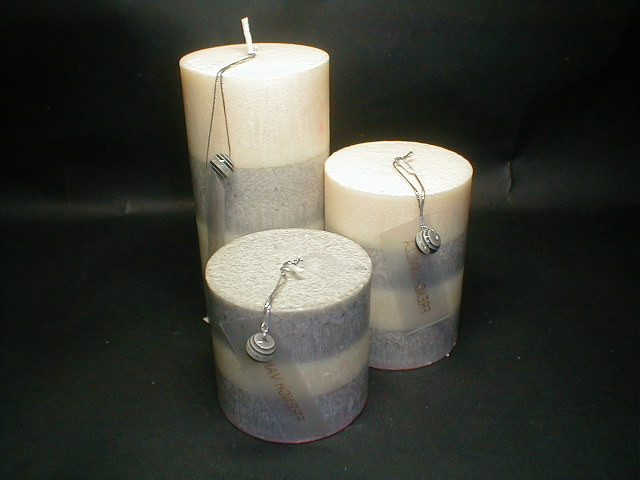 100% palm wax 2 color tones scented pillar candle with pearl and printing fragrance card