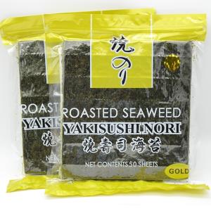 Quality Golden Roasted Yaki Nori Seaweed Crispy 50 Nori Algae Sheets wholesale