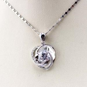 Quality Sterling Silver Clear Cubic Zirconia Heart Shape Pendant Necklace (P14) wholesale