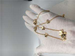 Quality 18k Yellow Gold Necklace With Round Diamonds , 9 Flowers Van Cleef Frivole Necklace wholesale