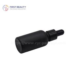 Quality Round Black Essential Oil Frosted Dropper Bottles 5ml - 100ml wholesale