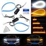 Flowing Bar Silicone Drl Daytime Running Lights 45CM 17.7" White Amber Flexible
